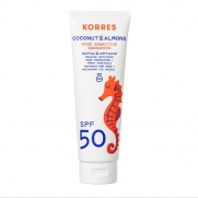 Korres Coconut & Almond Kids Sensitive Sunscreen SPF50 Παιδικό Αντηλιακό Καρύδα & Αμύγδαλο με Υψηλή Προστασία για Πρόσωπο & Σώμα, 250ml